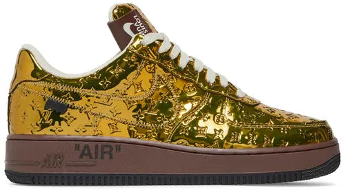 Nike Air Force 1 Gold | Louis Vuitton Air Force 1 Gold | MS KICKS